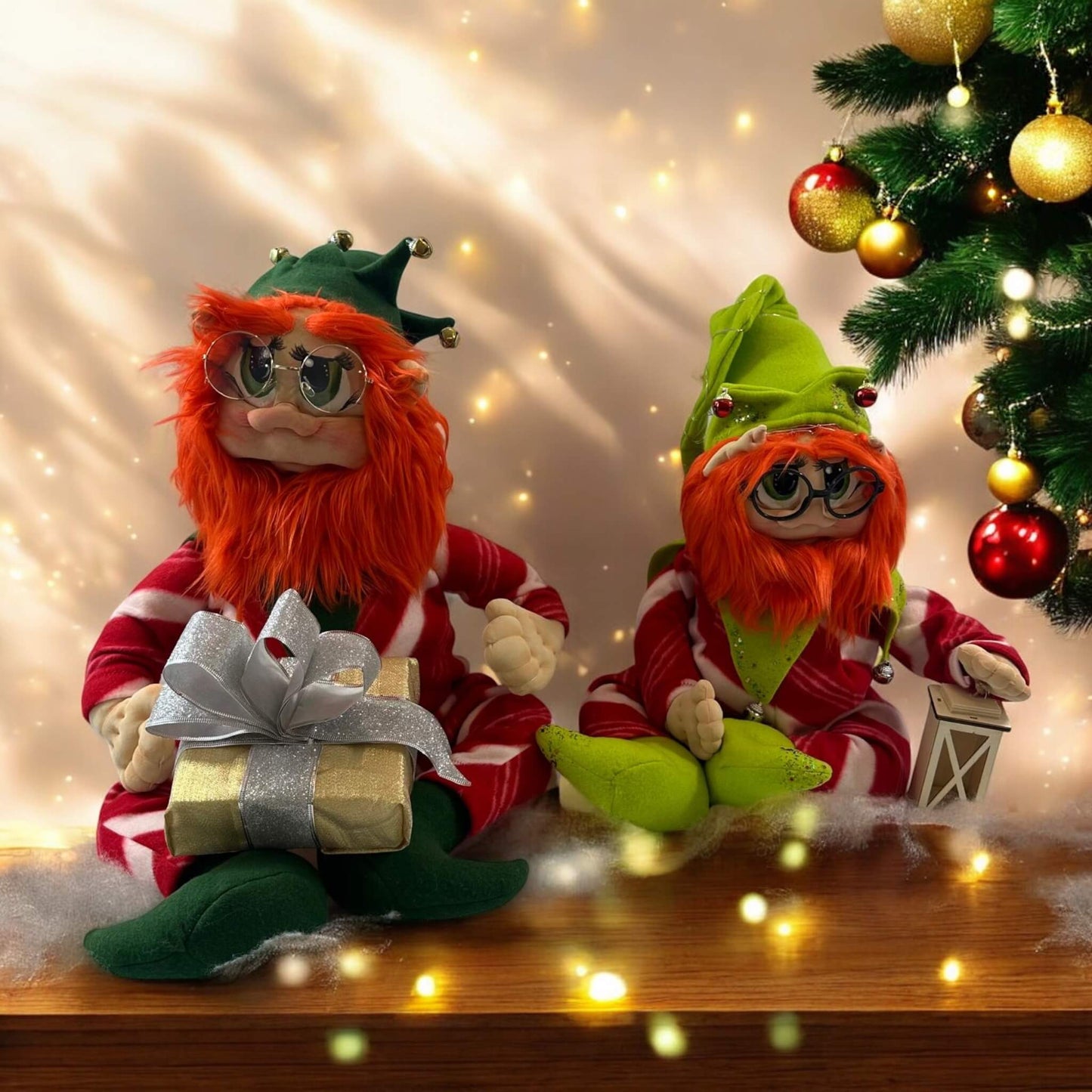 Traditional elf decoration handmade Christmas decor full display