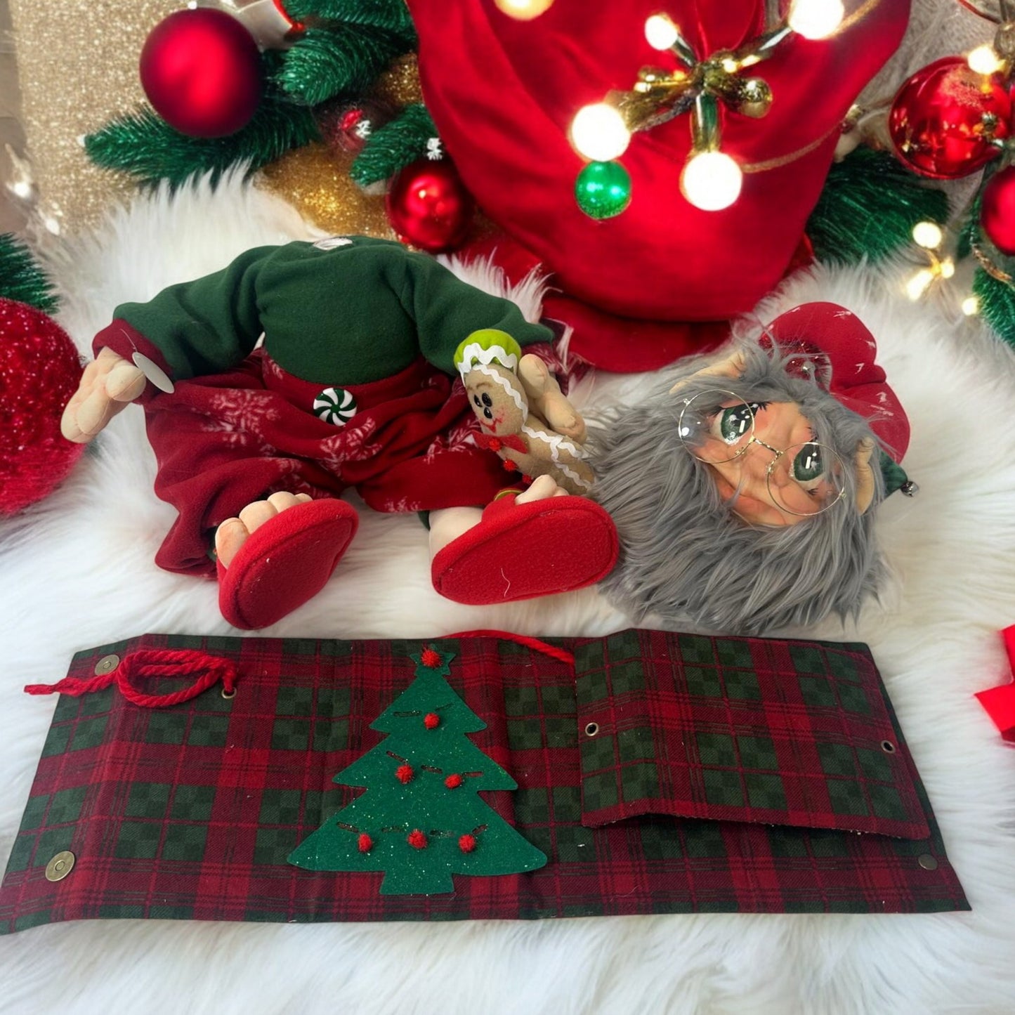 Charming Christmas Elf – Handmade Fabric Doll