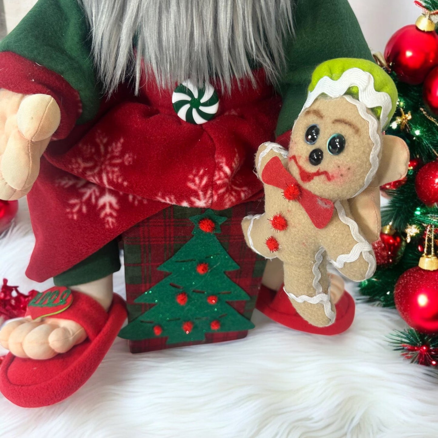 Charming Christmas Elf – Handmade Fabric Doll