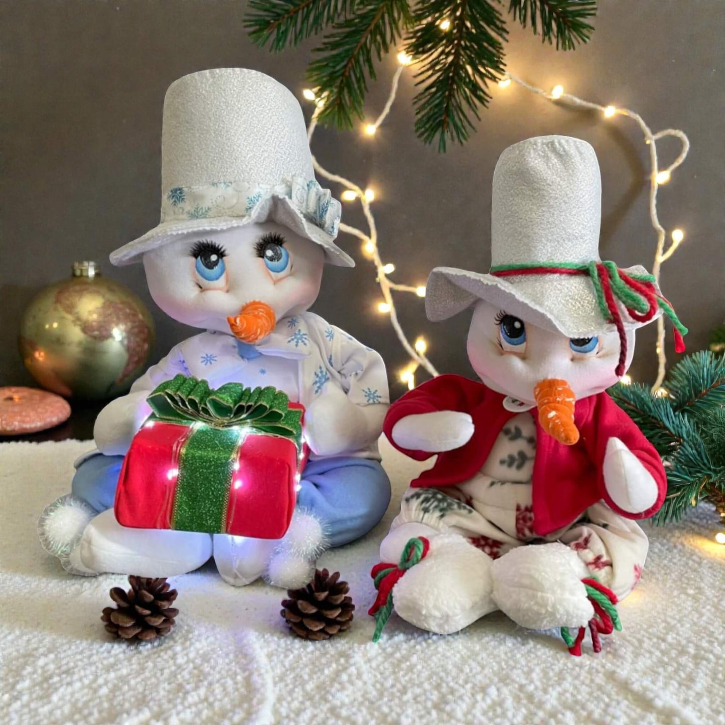 Handmade snowman 20 inch close-up premium materials winter holiday decoration