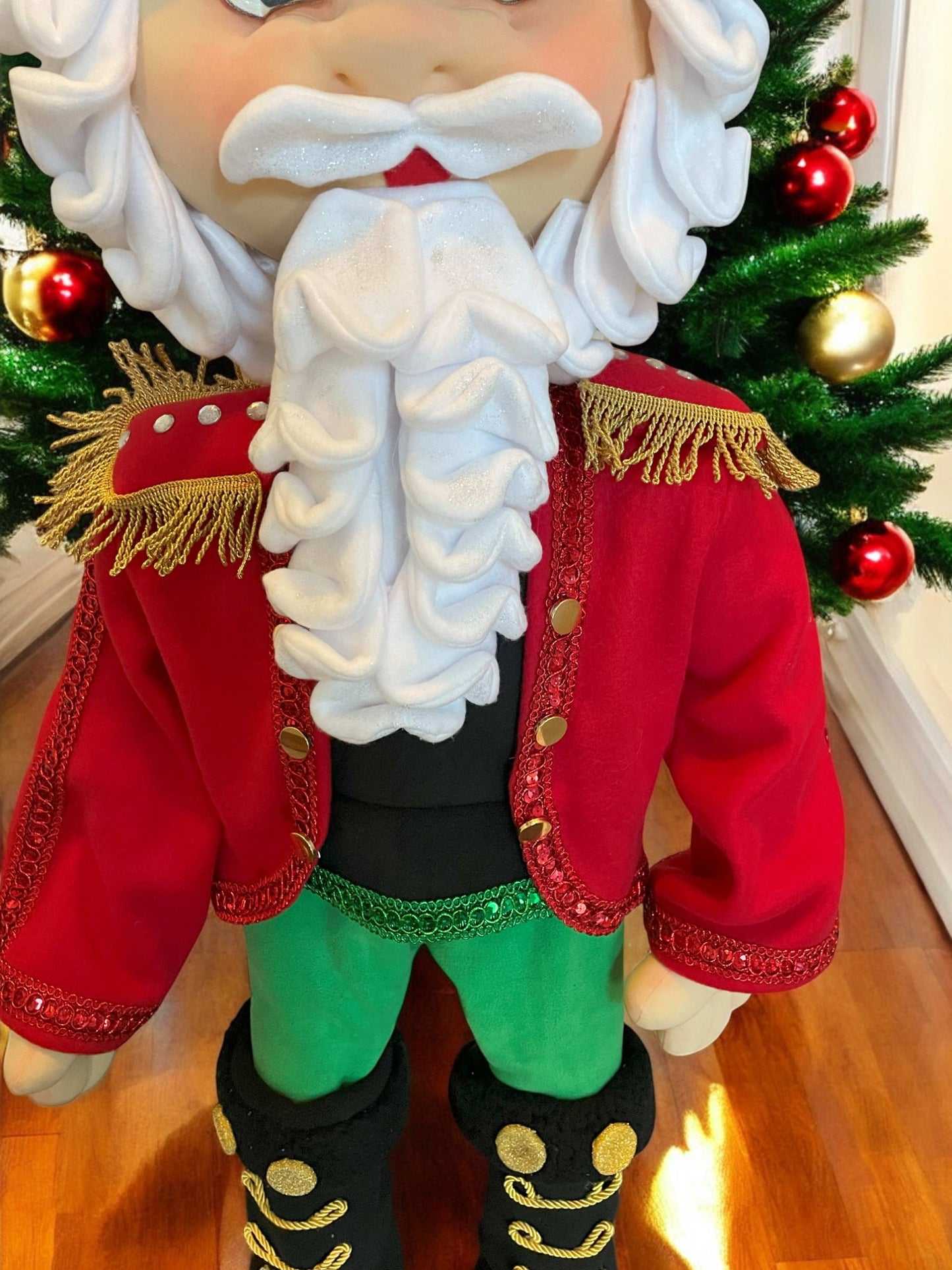 Handmade Christmas Soldier Doll – 44” Tall Holiday Nutcracker Detachable Decoration Doll