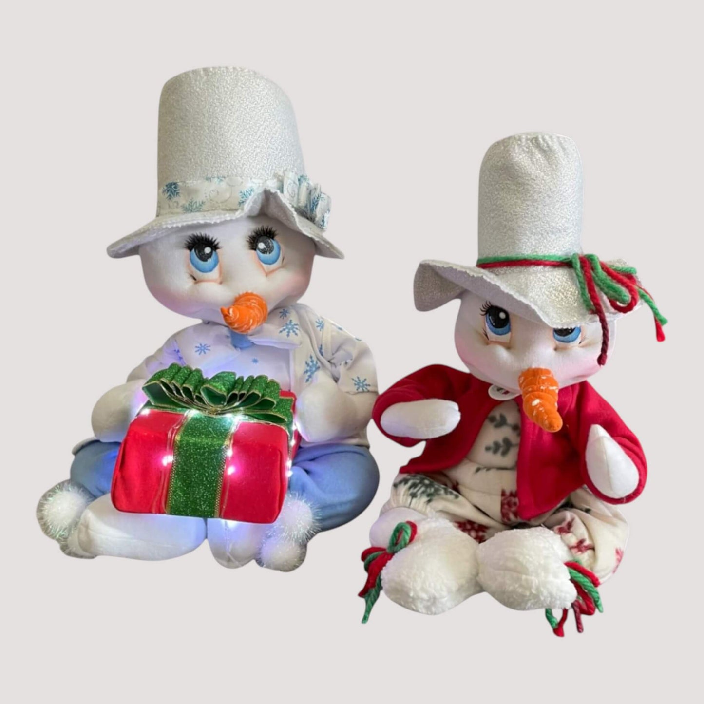 Handmade snowman decoration 15 and 20 inches festive winter holiday decor by DWcraftworks
