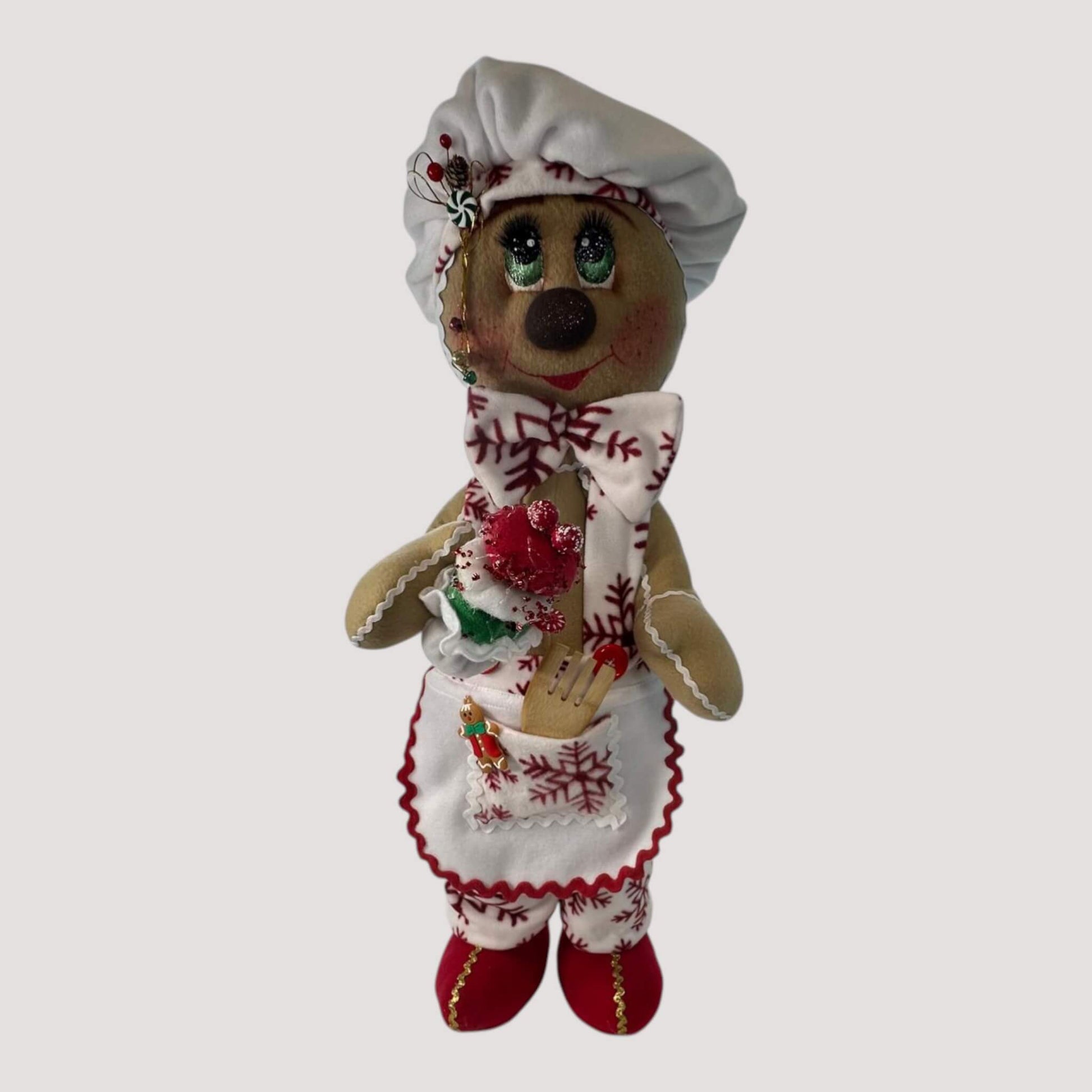 Handmade Christmas gingerbread baker decoration 30 inches tall by DWcraftworks
