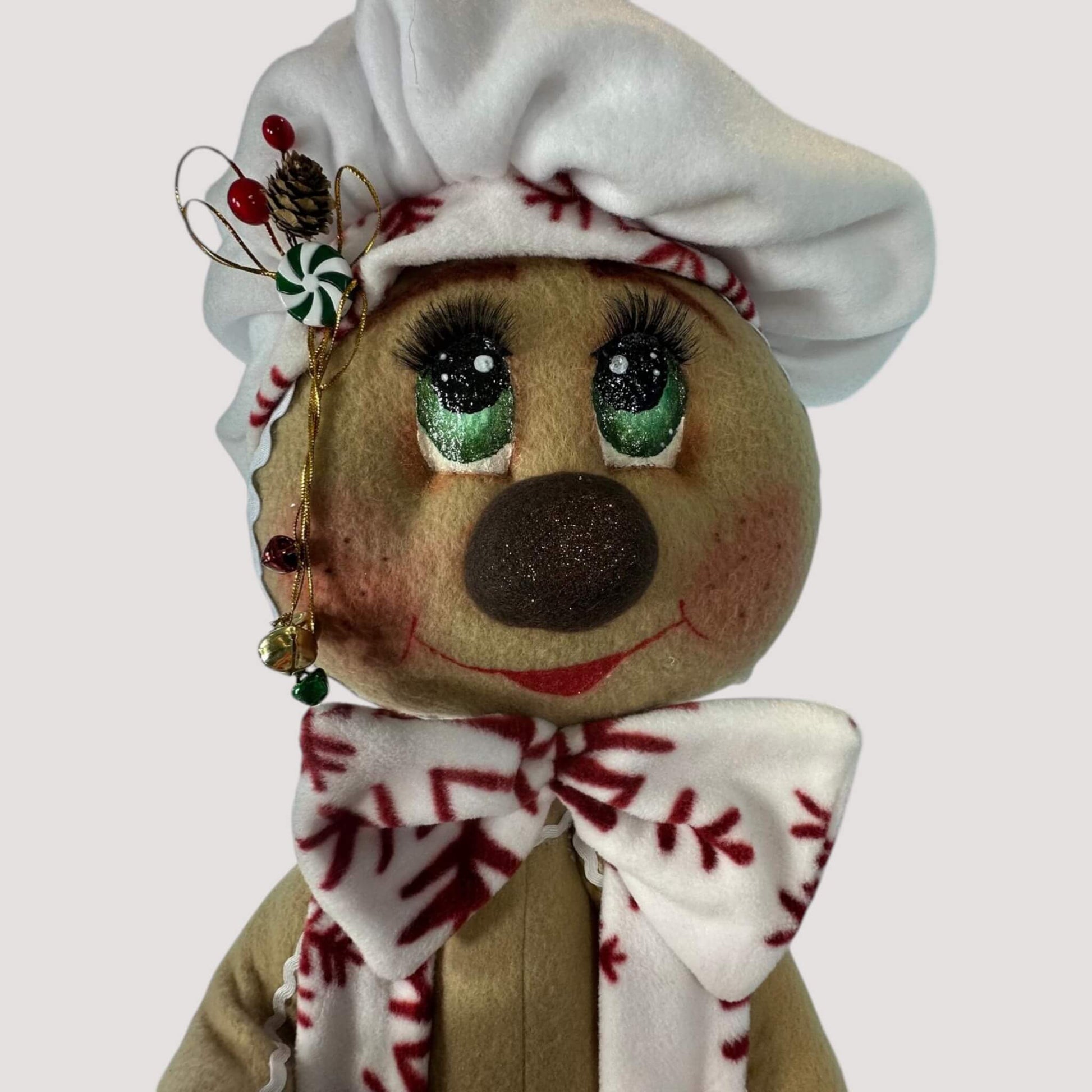 Christmas gingerbread chef decoration 30 inch handcrafted holiday decor
