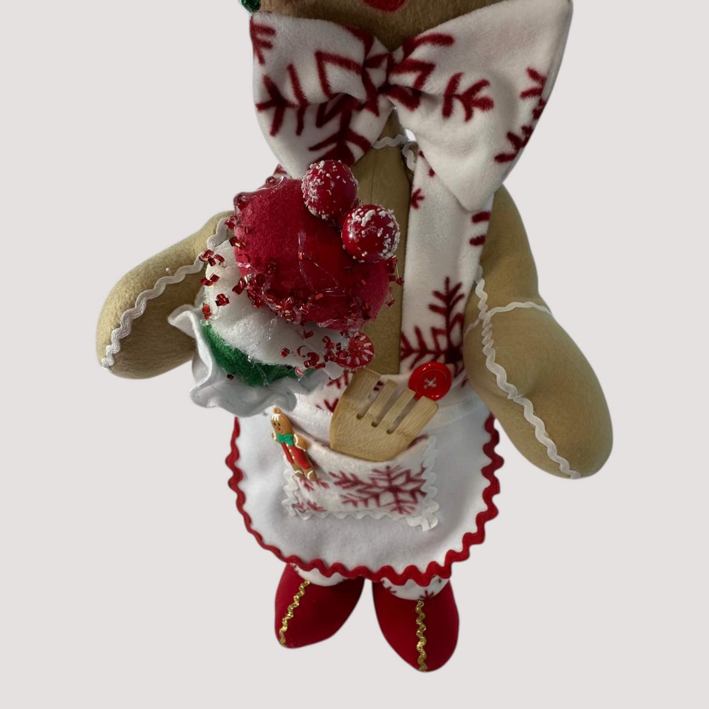 Removable Christmas gingerbread baker full view 30 inches festive decoration
