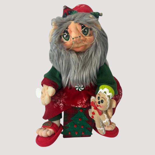 Handmade Christmas elf decoration with removable head and collapsible decorative seat box by DWcraftworks

