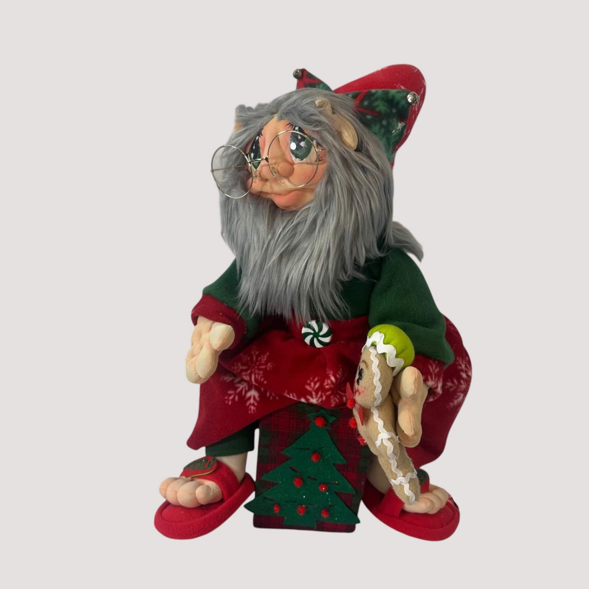 Handcrafted elf decoration removable head collapsible decorative seat box Christmas decor
