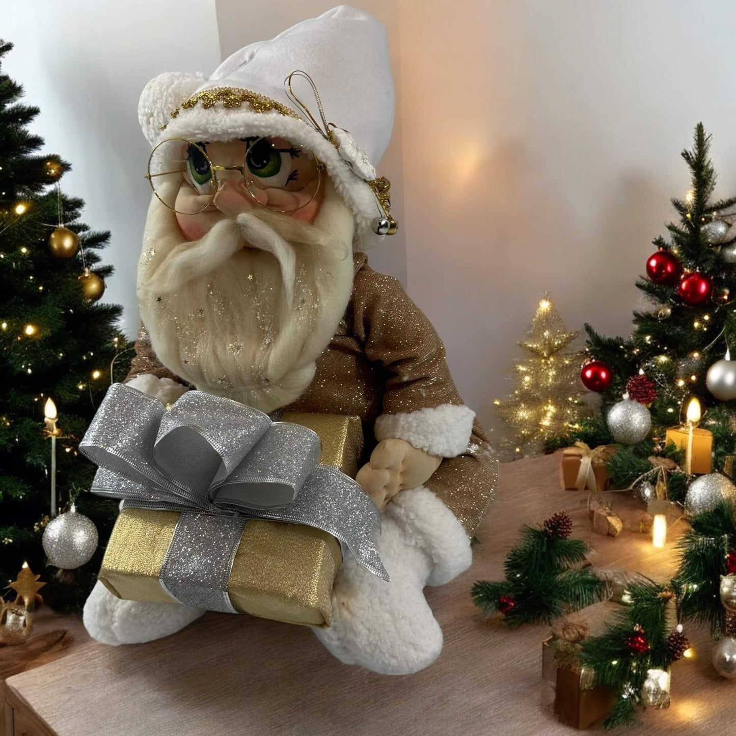 Merry Clauson (with a gift) – A Handcrafted Holiday Treasure