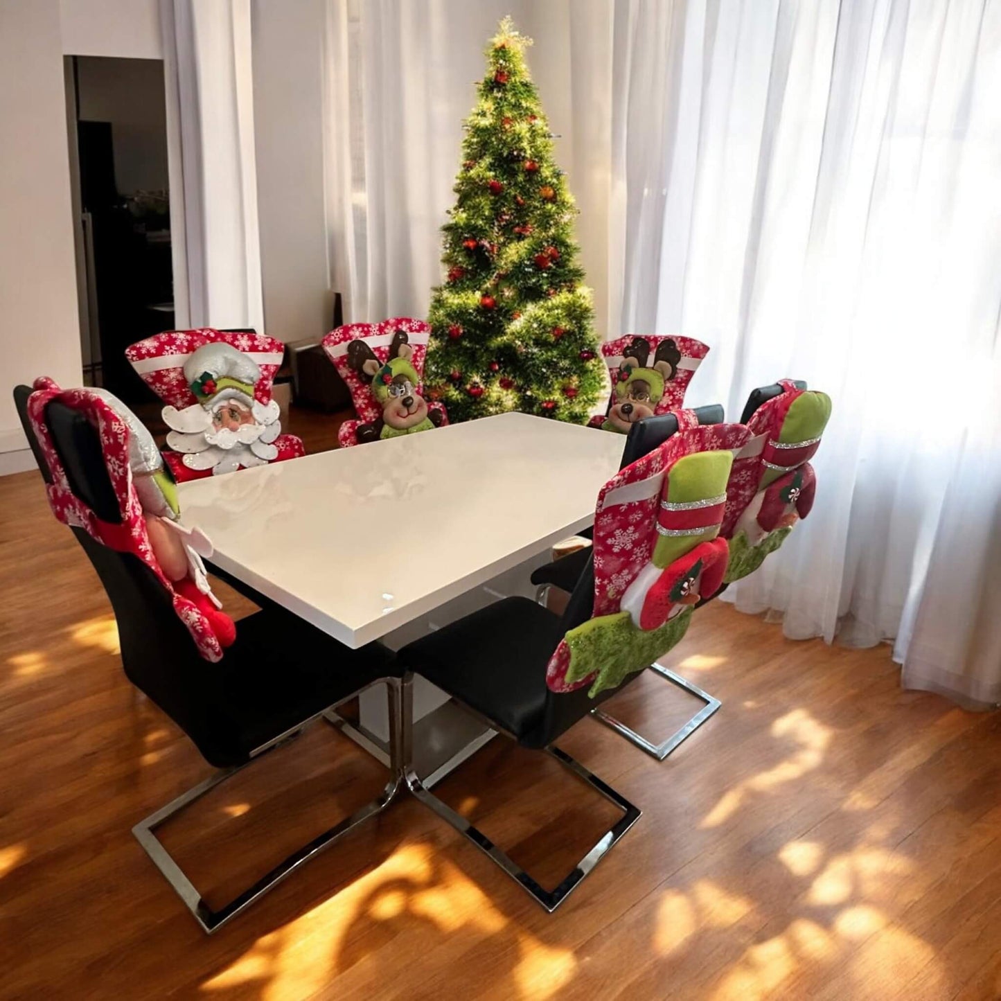 Christmas Chair Covers set of 6  – A Festive Touch for Your Dining Room