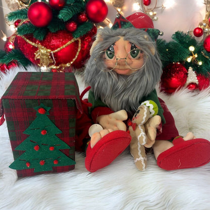 Charming Christmas Elf – Handmade Fabric Doll