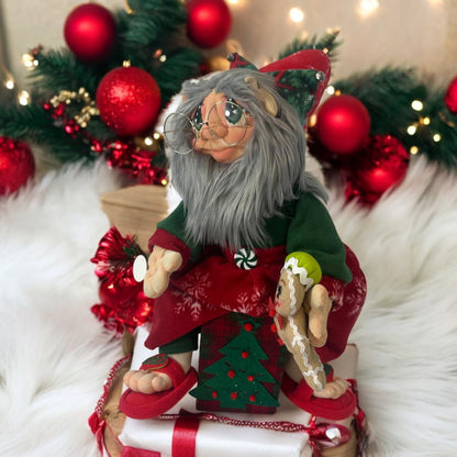 Charming Christmas Elf – Handmade Fabric Doll