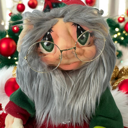 Charming Christmas Elf – Handmade Fabric Doll