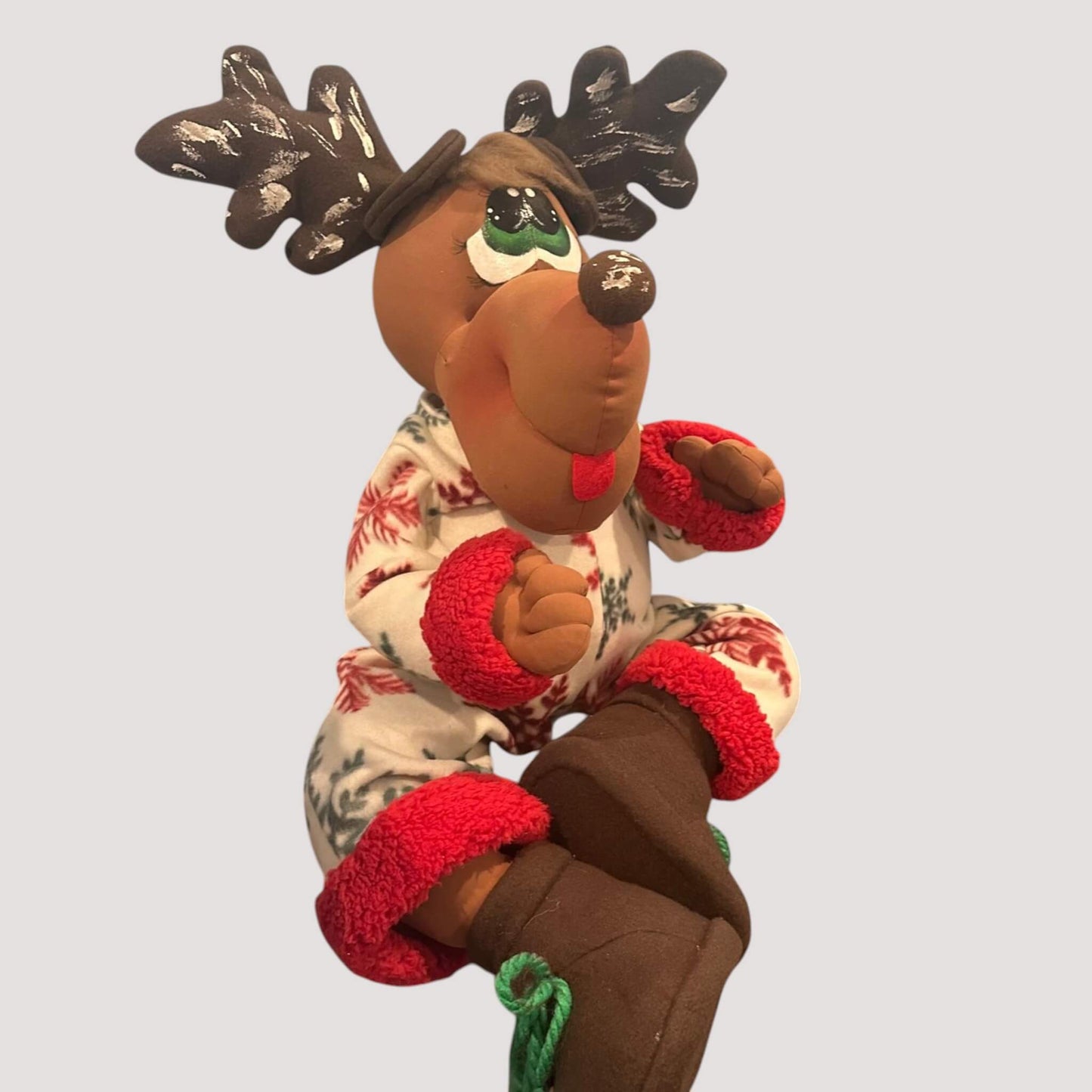 Handcrafted reindeer decoration 15 inches tall Christmas holiday figure
