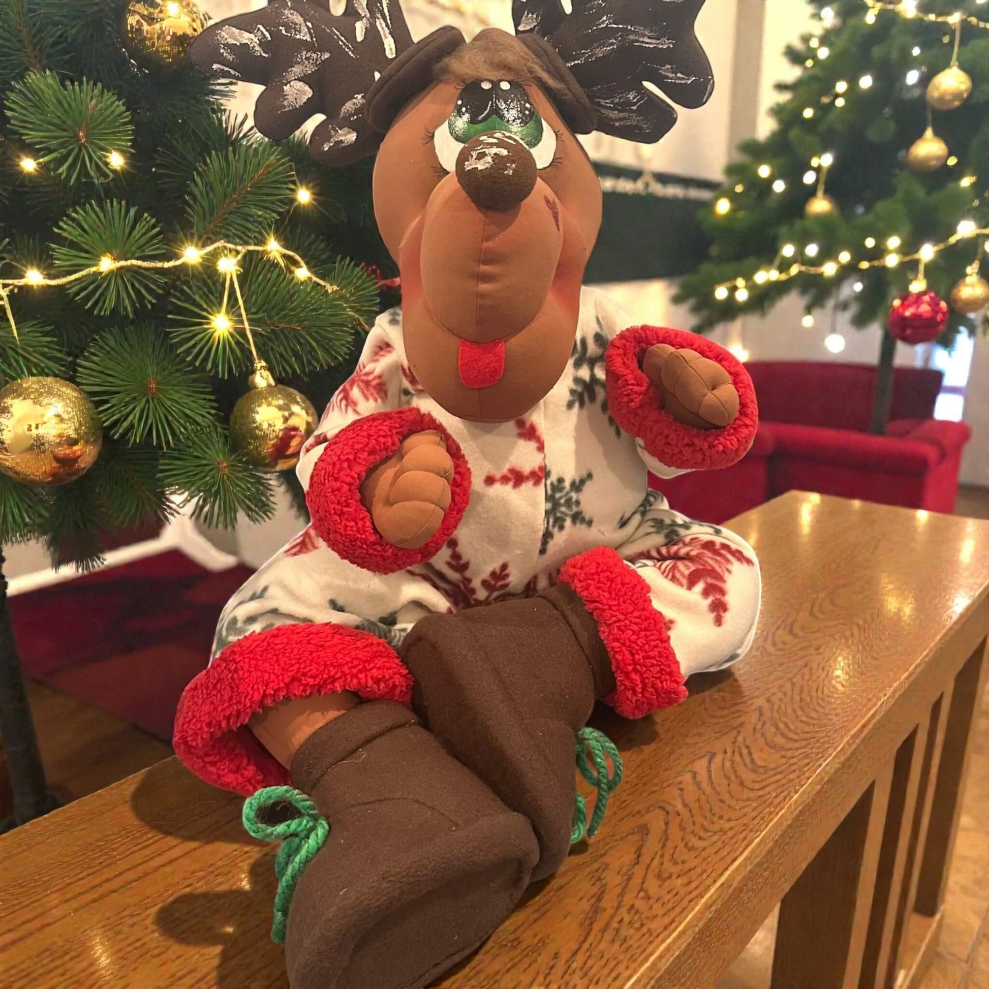 Christmas reindeer 15 inch handcrafted festive holiday figure by DWcraftworks
