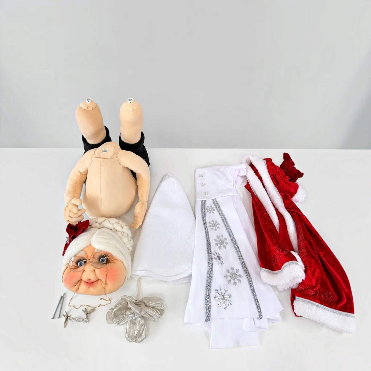 Handmade Mrs. Claus with Removable Parts – 36” Tall Christmas Decoration