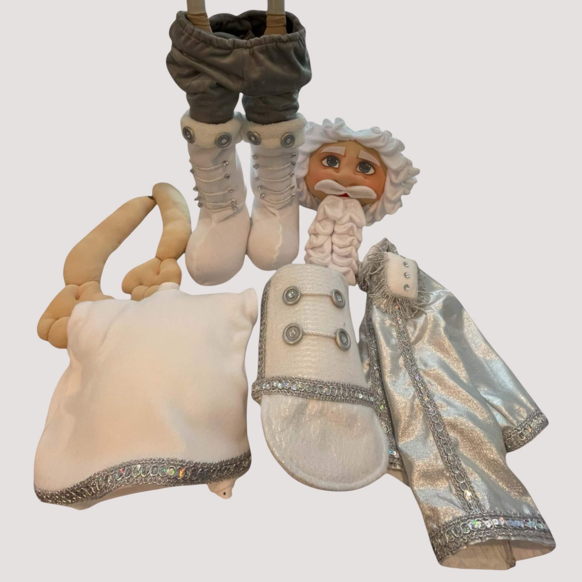 Handcrafted Christmas soldier doll detachable decoration detail

