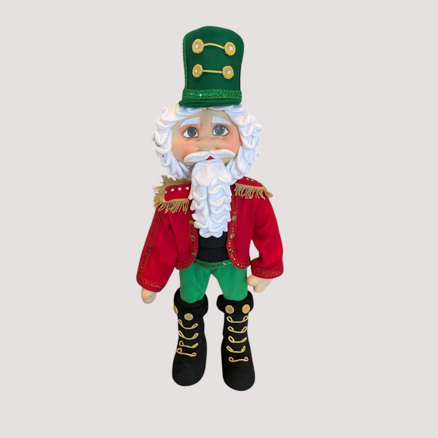 Christmas nutcracker soldier doll with detachable decoration premium details
