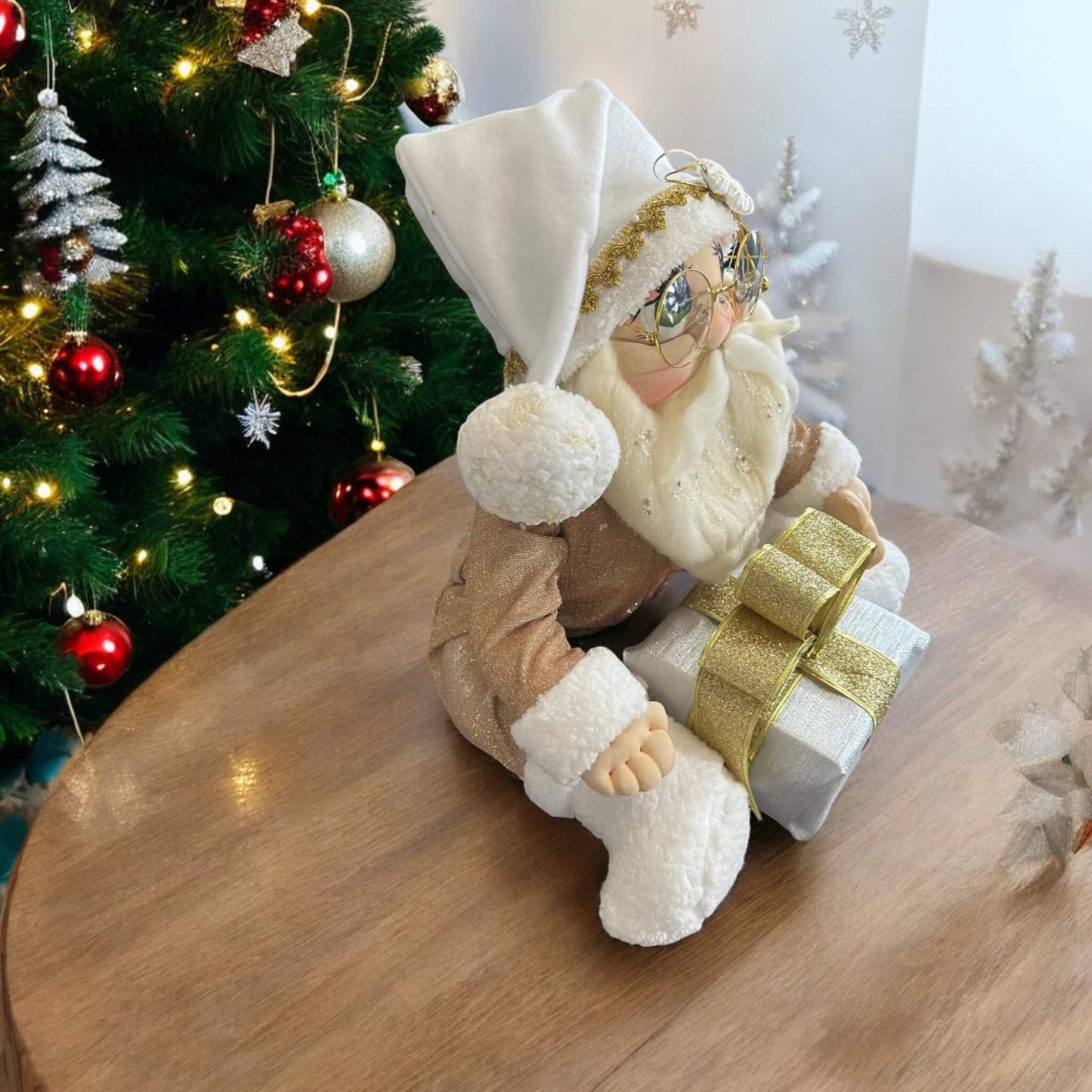 Merry Clauson (with a gift) – A Handcrafted Holiday Treasure