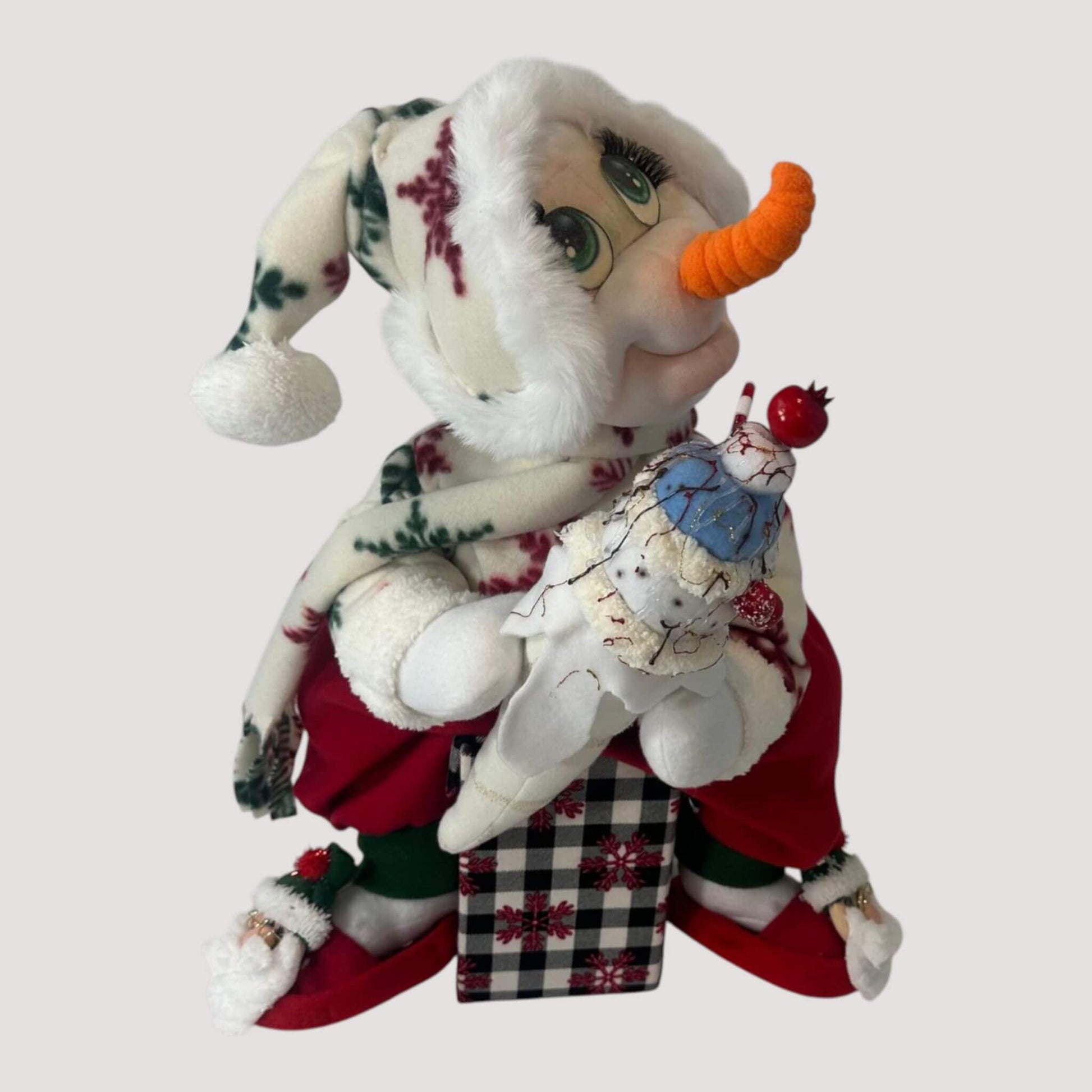 Removable snowman decoration elegant handmade winter holiday decor
