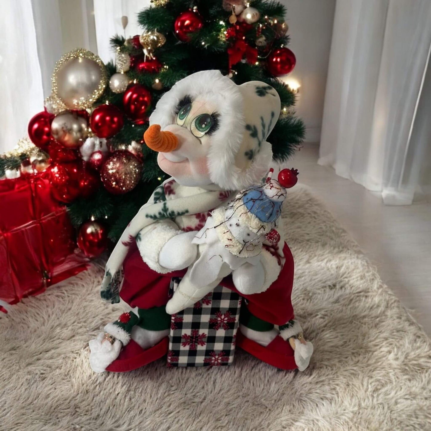 Removable snowman decoration premium quality handcrafted winter decor

