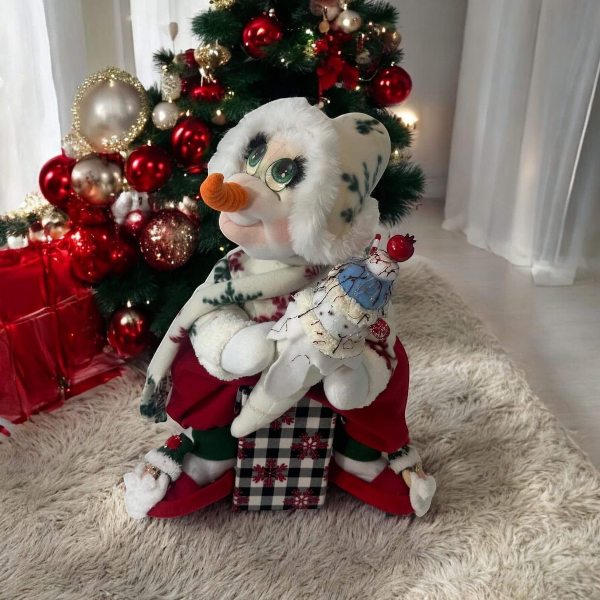 Removable snowman decoration premium quality handcrafted winter decor
